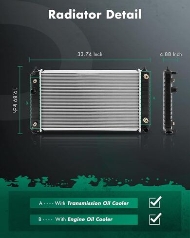 SCITOO Automotive Replacement Engine Radiators Assembly for Chevy Blazer, S10 & for GMC Jimmy, Sonoma & for Isuzu Hombre & for Oldsmobile Bravada, 4.3L V6 Engine Replace 1826 in Saudi Arabia