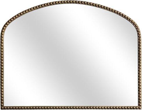 Arched Antique Gold Bathroom Mirror Baroque Metal Beaded Frame Wall Mirrors Decorative Wall Mirrors for Vanity Bedroom Entryway in Saudi Arabia
