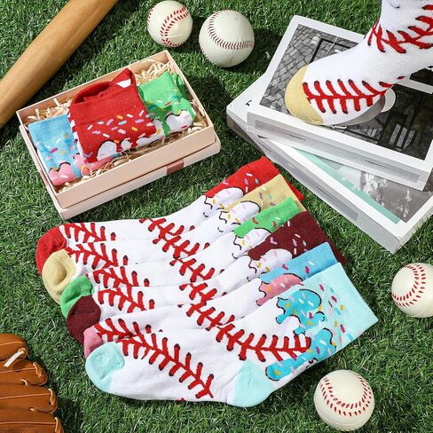 12 Pairs Ice Cream Baseball Socks for Men Novelty Crew Socks Ice Cream Drip Gifts for Baseball Lovers Sport Teams in Saudi Arabia