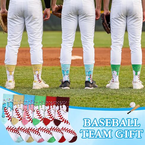 12 Pairs Ice Cream Baseball Socks for Men Novelty Crew Socks Ice Cream Drip Gifts for Baseball Lovers Sport Teams in Saudi Arabia