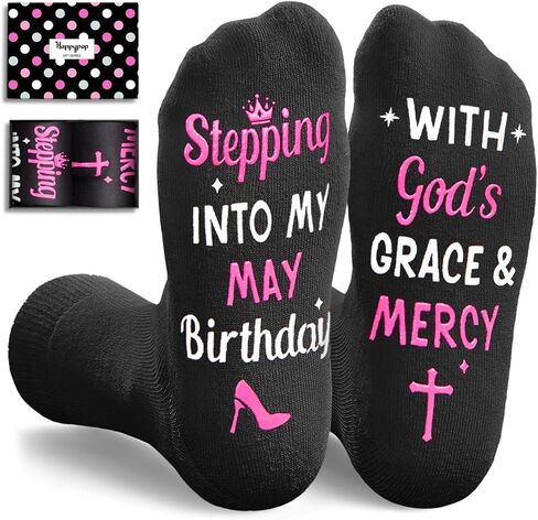 HAPPYPOP Birthday Gift Ideas for Women -May April March Birthday Socks for Mom in Saudi Arabia