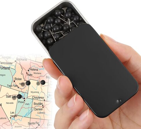 Black Push pins,Small Round-Headed map pins, Home Offices and DIY Craft Projects (Black 1) in Saudi Arabia