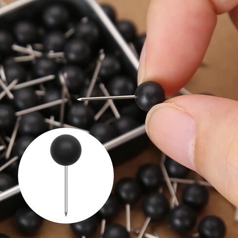 Black Push pins,Small Round-Headed map pins, Home Offices and DIY Craft Projects (Black 1) in Saudi Arabia
