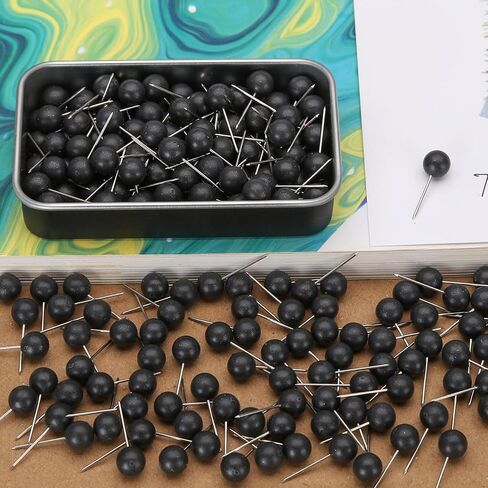 Black Push pins,Small Round-Headed map pins, Home Offices and DIY Craft Projects (Black 1) in Saudi Arabia