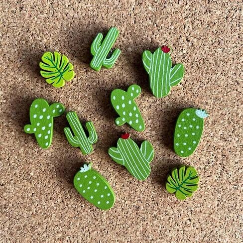 60pcs Cactus Push Pins for Wall - 5 Styles Classroom Decor, Green Thumb Tacks for Cork Board or Bulletin Board. in Saudi Arabia