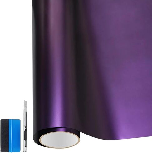 ملصق LZLRUN Premium Matte Liquid Metal Red Vinyl Wrap ملصق للسيارة DIY ملصق ذاتي اللصق فائق اللمعان لفيلم تغليف الدم (معدن مطلي بالكهرباء، 1.65 قدم × 5 قدم) in Saudi Arabia