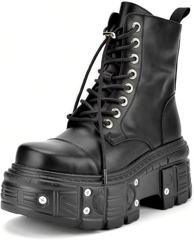 جديد أسلوب فاسق زخرفة المعادن جولة اصبع القدم سميكة وحيد منصة حذاء بكعب سميك النساء أحذية رياضية سستة موضة أحذية الشارع الغربي in Kuwait