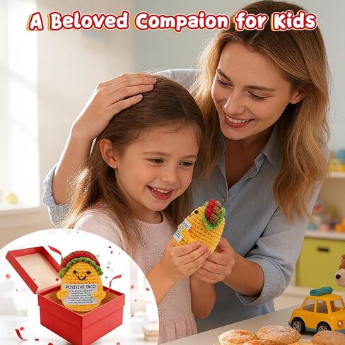 الدعم العاطفي أفخم الكروشيه تاكو، الرعاية الذاتية ملهمة الحصول على هدايا عيد ميلاد جيدة للنساء الرجال صديق أمي ابنة لها شقيقة زميل العمل، لطيف ديكور مكتب المنزل مكتب، إيجابية الكروشيه الحيوان تاكو in Kuwait