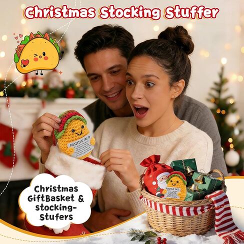 الدعم العاطفي أفخم الكروشيه تاكو، الرعاية الذاتية ملهمة الحصول على هدايا عيد ميلاد جيدة للنساء الرجال صديق أمي ابنة لها شقيقة زميل العمل، لطيف ديكور مكتب المنزل مكتب، إيجابية الكروشيه الحيوان تاكو in Kuwait