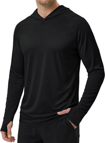 KINSWT Men's UPF 50+ Sun Protection Hoodie Shirts Long Sleeve Hiking Fishing Lightweight SPF UV Shirt with Hood in Kuwait