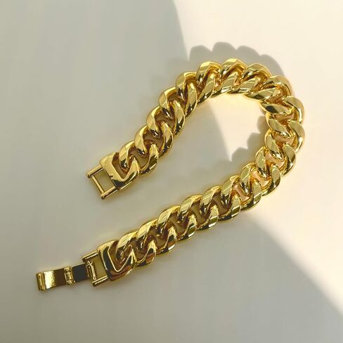 سوار كوبي بعرض 15 ملم للرجال - 8.5 بوصة، سلسلة هيب هوب هدية لزوجها وصديقها in Kuwait