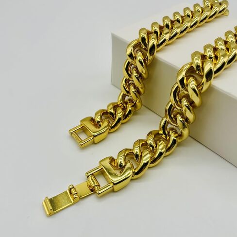 سوار كوبي بعرض 15 ملم للرجال - 8.5 بوصة، سلسلة هيب هوب هدية لزوجها وصديقها in Kuwait