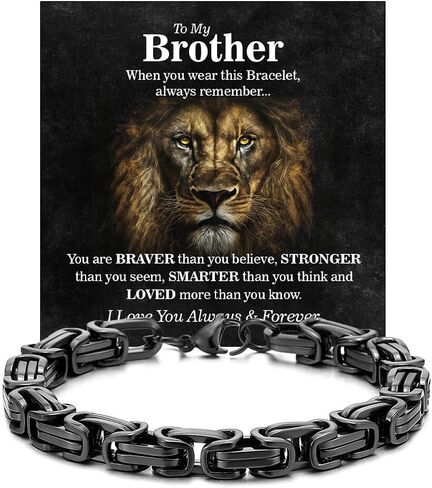 سوار تو أخي - سوار من الفولاذ المقاوم للصدأ محفور قابل للتعديل، أساور إلى أخي أحبك إلى الأبد، هدايا ذات مغزى له تصميم مجوهرات عيد الميلاد وعيد الميلاد. in Kuwait