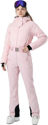 Womens Ski Suit One Piece Snowsuit, 3L Winter Warm Waterproof Snow Suit, Windproof Down Snow Jumpsuit in Saudi Arabia