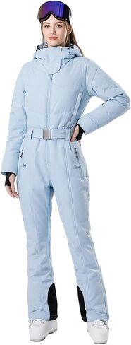 Womens Ski Suit One Piece Snowsuit, 3L Winter Warm Waterproof Snow Suit, Windproof Down Snow Jumpsuit in Saudi Arabia