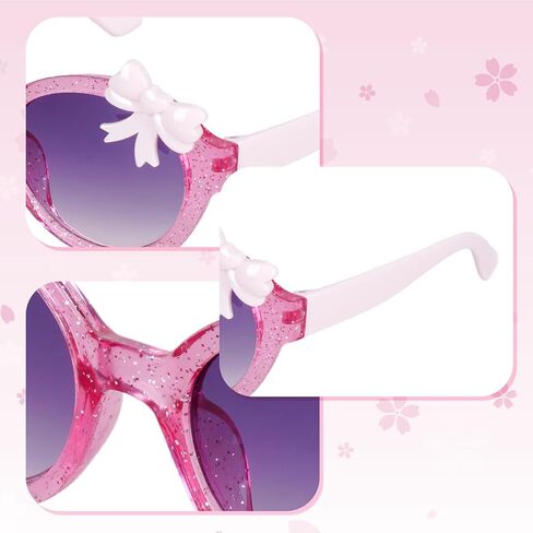 3 Pairs Cute Sunglasses Multiple Shaped Glasse for Toddler Girls Age 3-12 Stylish Eyewear UV400 Protection in Saudi Arabia