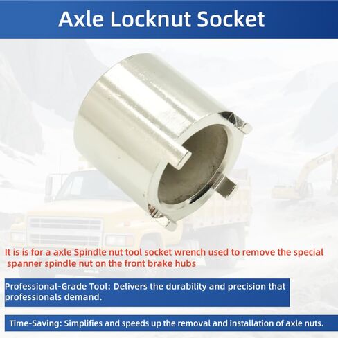 J-44275 Axel Locknut Socket for Chevy Kodiak GMC TopKick 2003 - Newer, Front Wheel Bearing Spindle Nut Wrench Socket Removal Tool for GMT560 C4500 C6500 C7500 7217, 1/2" Drive 4 Pin in Saudi Arabia