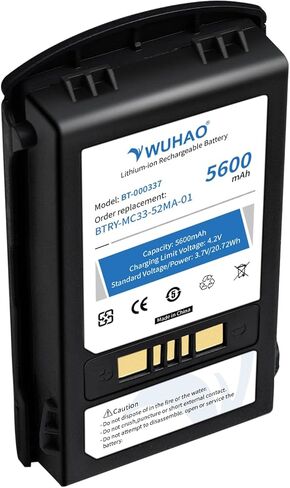 WUHAO 5 عبوات BT-000338 BT-000337 ترقية 5600 مللي أمبير في الساعة لـ Zebra MC3300 MC330K MC330M ماسح الباركود المحمول BTRY-MC33-52MA-01 BT-000337-01 BT-000338-01 بطارية بديلة in Saudi Arabia