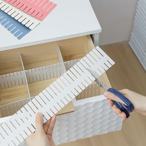 4 قطع مقسم منظم تخزين للأدراج قابل للتعديل، مقسم أدراج بلاستيكي DIY للمكتب والمهاجع والاستخدام المنزلي، أبيض in Saudi Arabia