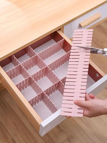 4 قطع مقسم منظم تخزين للأدراج قابل للتعديل، مقسم أدراج بلاستيكي DIY للمكتب والمهاجع والاستخدام المنزلي، أبيض in Saudi Arabia