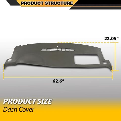 Dash Cover Cap Overlay Compatible with Chevy Tahoe Suburban 1500 2500 / GMC Yukon/Yukon XL 1500 2500 2007 2008 2009 2010 2011 2012 2013 2014 Beige in Saudi Arabia