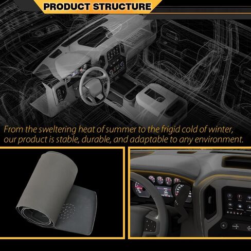 Dash Cover Cap Overlay Compatible with Chevy Tahoe Suburban 1500 2500 / GMC Yukon/Yukon XL 1500 2500 2007 2008 2009 2010 2011 2012 2013 2014 Beige in Saudi Arabia