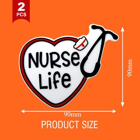 Premium Nurse Life Charms for Bogg Bag, Set of 2 PVC Rubber Inserts, Compatible with Bogg Bag Accessories, Beach Bag Charms Inserts Accessories for Women Girls in Saudi Arabia