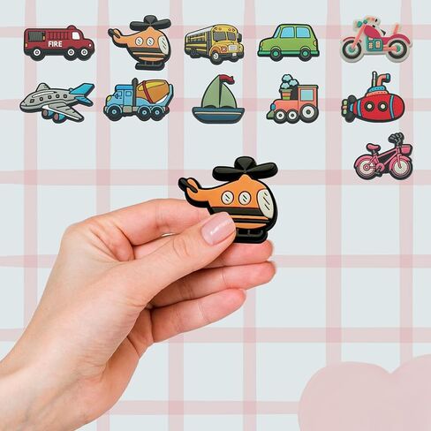 Vehicles Shoe Charms - Vehicles-Themed Decoration Charms Gift for Boys Kids Teens and Adults - Set of 11 in Saudi Arabia