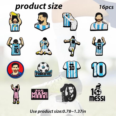 Soccer Shoes Charms, World Cup 2026 Soccer Shoes Charms for Soccers Fans, Sports Shoes Charm for Personalizing Footwear, World Cup Decorations 2026, 16-Piece Set in Kuwait