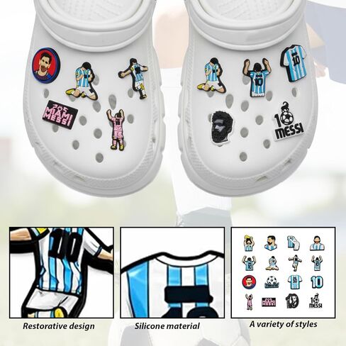 Soccer Shoes Charms, World Cup 2026 Soccer Shoes Charms for Soccers Fans, Sports Shoes Charm for Personalizing Footwear, World Cup Decorations 2026, 16-Piece Set in Kuwait