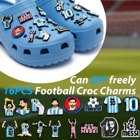 Soccer Shoes Charms, World Cup 2026 Soccer Shoes Charms for Soccers Fans, Sports Shoes Charm for Personalizing Footwear, World Cup Decorations 2026, 16-Piece Set in Kuwait