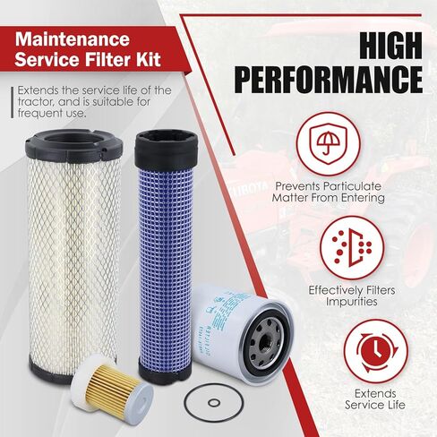 طقم مرشح خدمة الصيانة مناسب لكوبوتا L2800 L3200 L3400 L3700SU L3800 HST يستبدل HH164-32430 HHK70-14073 HH3A0-82623 6A320-59330 in Saudi Arabia
