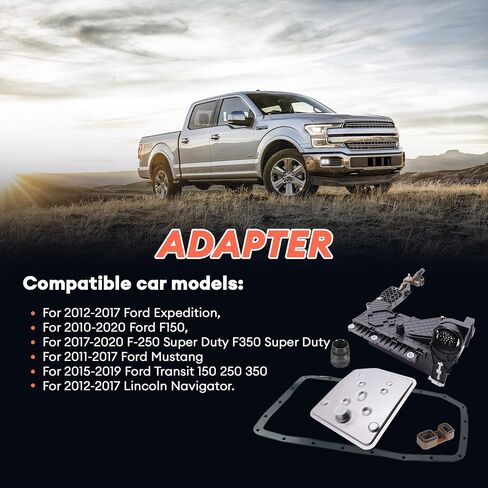 موصل إطار ناقل الحركة 6R80 AL3Z-7G276-D يناسب P0720 P0722 P0776 مع ختم جسم الصمام قطعتين، فلتر ناقل الحركة وحشية لفورد F150 F-250 F350 موستانج ترانزيت لينكولن نافيجيتور in Saudi Arabia