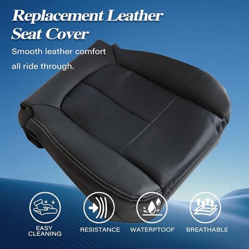 GXARTS Perforated Leather Black Driver Side Bottom Replacement Seat Cover Compatible with Ford F150 Lariat 2009 2010 2011 2012 2013 2014 in Saudi Arabia