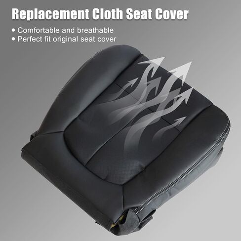 GXARTS Perforated Leather Black Driver Side Bottom Replacement Seat Cover Compatible with Ford F150 Lariat 2009 2010 2011 2012 2013 2014 in Saudi Arabia