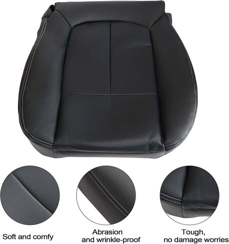 GXARTS Perforated Leather Black Driver Side Bottom Replacement Seat Cover Compatible with Ford F150 Lariat 2009 2010 2011 2012 2013 2014 in Saudi Arabia