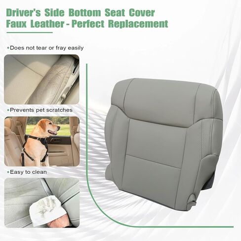 FZJDSD Gray Driver & Passenger Side Bottom Microfiber Leather Replacement Seat Covers Compatible with Toyota Tundra 2014 2015 2016 2017 2018 2019 2020 in Saudi Arabia