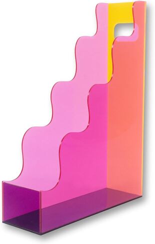 Acrylic File Organizer, Vertical File Holder Magazine Organizer, Cute Desk Storage for Holds Files Papers Magazines, Colorful in Kuwait