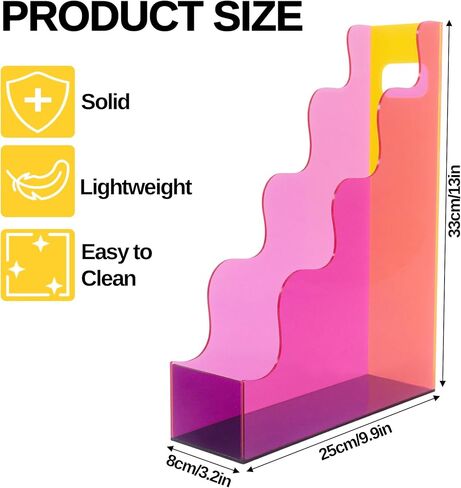 Acrylic File Organizer, Vertical File Holder Magazine Organizer, Cute Desk Storage for Holds Files Papers Magazines, Colorful in Kuwait