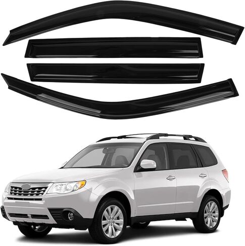 Compatible with Subaru Forester 2009 2010 2011 2012 2013; ZH Window Rain Guards - 2mm Thick Tape-On Wind Deflectors for Front and Rear Windows, Durable & Sleek Design, Set of 4 in Saudi Arabia