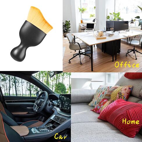 طقم تنظيف داخلي للسيارة مكون من 4 قطع، مجموعة فرش غبار بفتحة تهوية مع شعيرات كثيفة وغطاء من الدرجة الأولى، تصميم كلاسيكي، أدوات تفصيلية لمنفذ التيار المتردد التلقائي مع غطاء in Kuwait