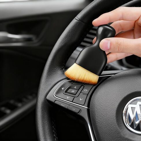 طقم تنظيف داخلي للسيارة مكون من 4 قطع، مجموعة فرش غبار بفتحة تهوية مع شعيرات كثيفة وغطاء من الدرجة الأولى، تصميم كلاسيكي، أدوات تفصيلية لمنفذ التيار المتردد التلقائي مع غطاء in Kuwait