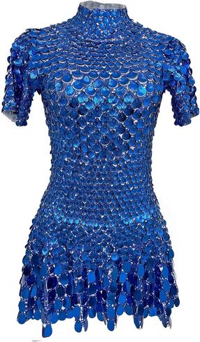 Women Glitter Sequin Prom Dress Stage Show Wear Celebrate Birthday Party Dresses Nightclub Performance Latin Dance Costumes in Saudi Arabia