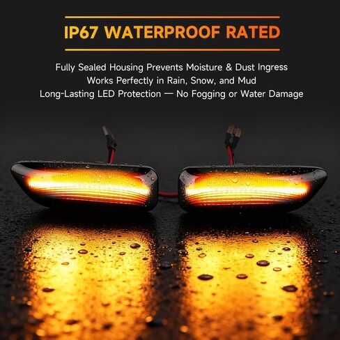 1 زوج الجبهة LED أضواء العلامات الجانبية لفولفو S60 S80 XC90 لفولفو V70 / XC70 2000-2007 بدوره أضواء الإشارة الحاجز مصابيح Sidemarker | ضوء LED كهرماني أسود بعدسة | يستبدل # 30722641، 8658945 in Saudi Arabia