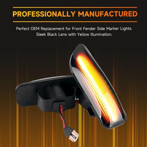 1 زوج الجبهة LED أضواء العلامات الجانبية لفولفو S60 S80 XC90 لفولفو V70 / XC70 2000-2007 بدوره أضواء الإشارة الحاجز مصابيح Sidemarker | ضوء LED كهرماني أسود بعدسة | يستبدل # 30722641، 8658945 in Saudi Arabia