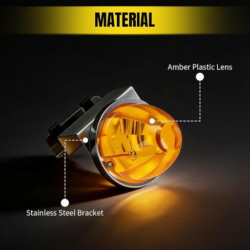 AUTOVIC Amber LED Watermelon Light with Stainless Steel Bracket, Angled Straight Down in Saudi Arabia