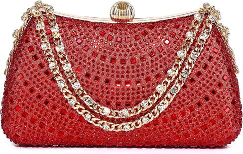 حقيبة كلاتش للنساء مصنوعة من حجر الراين للسهرة الرسمية وحقيبة يد ماسية لامعة لحفلات الكوكتيل وحفلات الزفاف in Kuwait