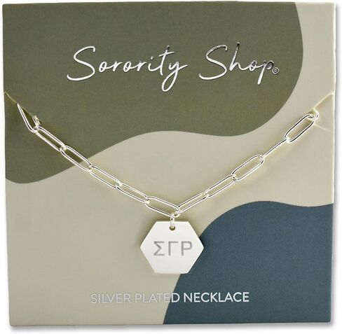 Sorority Shop Sigma Gamma Rho Necklace- Silver Plated Paperclip Necklace, Long-Lasting Sigma Gamma Rho Gifts for Women in Saudi Arabia