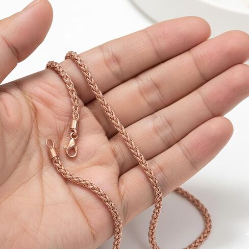 قلادة سلسلة من الأسلاك النحاسية المزدوجة النقية، مجموعة مجوهرات من النحاس الصلب هدية للنساء والرجال (16-26 بوصة) in Kuwait