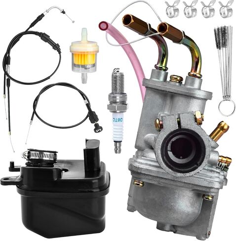 Upgraded PW50 Carburetor Kit - Compatible with Yamaha PW50 Peewee/Y-Zinger (1981–2009) - Includes Air Filter, Fuel Filter, Choke Cable, Throttle Cable, Spark Plug in Saudi Arabia